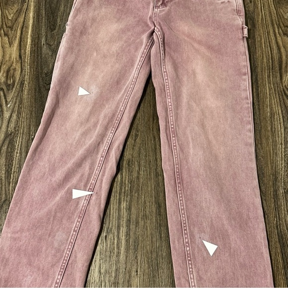 GUESS Originals Mid-Rise Women’s Overdye Slouchy Carpenter Pink Wash Jeans - Picture 14 of 16